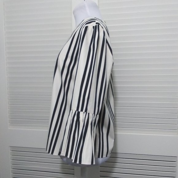 Alice + Olivia Monochrome Striped Blouse - Picture 9 of 9